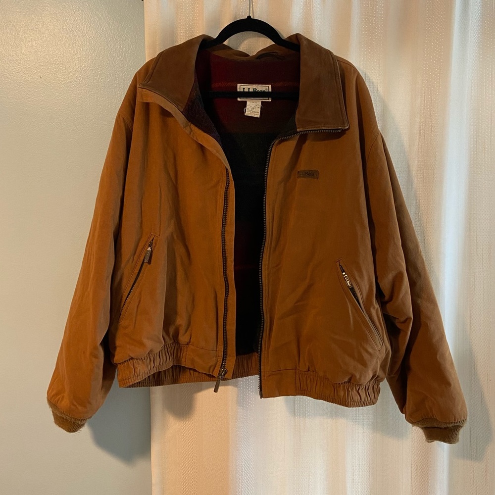 LL BEAN Vintage Brown Bomber Jacket